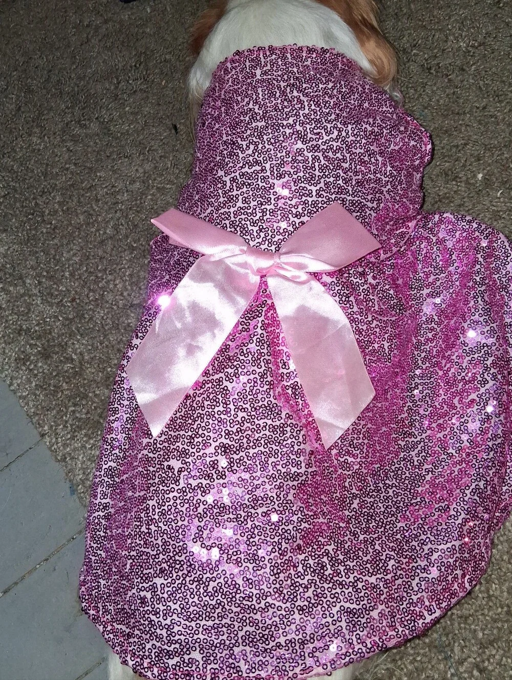 Kids Pink Sequin Bow Costume Dress